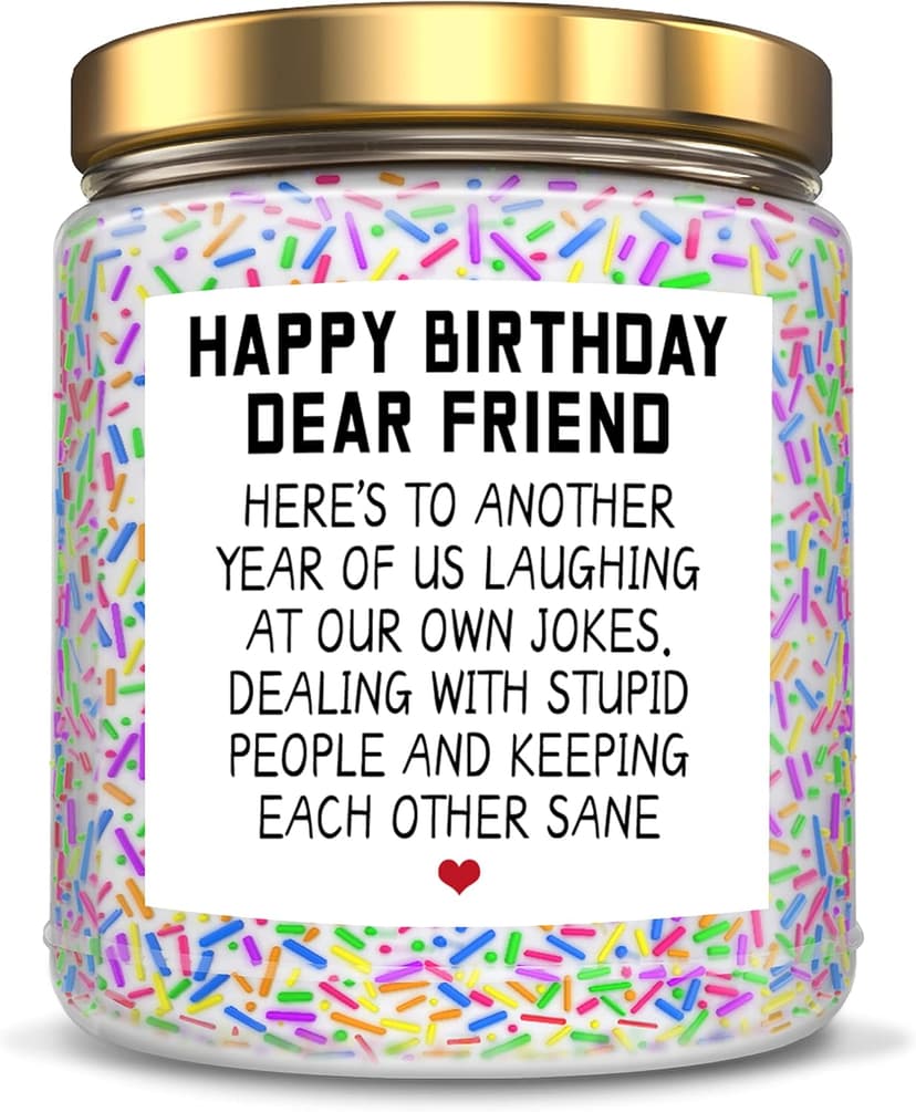 Happy Birthday Gifts for Women, Best Friends, BFF Friendship Gift for Women Funny Gifts for Woman, Best Friends, Her, Sister, Female, Coworker, Girlfriend, Bestie Christmas Candles Gift
