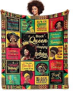 African American Birthday Gifts for Women, Birthday Black Lady Women Girl Positive Blanket 60"X50", Encouragement Inspirational Birthday Gifts, Afro Gifts Idea for Best Friend Healing Birthday Gifts