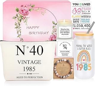 40th Birthday Gifts Women, 1985 40th Birthday Decorations for Women 40 Year Old Birthday Gifts for Wife Sister Best Friends 40 th Birthday Decorations