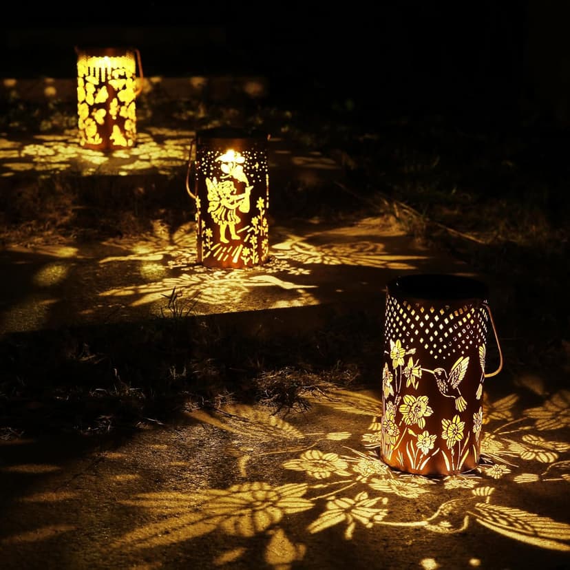 Solar Lanterns Outdoor Waterproof Hummingbird Garden Decorations Gifts for Women Gifts for Mom Grandma Birthday Gifts Hanging Solar Lanterns Outdoor for Patio Decoration, Deck, Lawn, Passageway