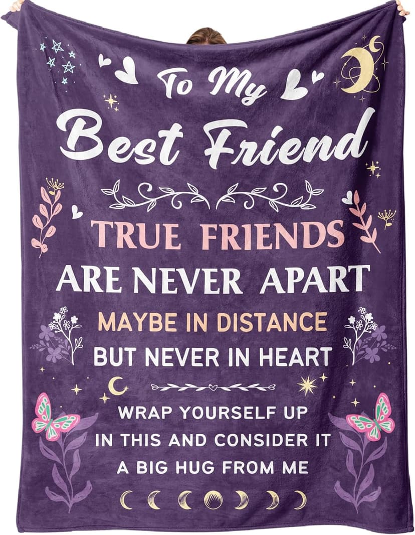 Best Friend Blanket Gifts on Christmas, Friendship Blanket Gifts for Women, Work Bestie, BFF, Soul Sister, for Women Friends on Mothers Day, Birthday, Xmas, to My Friend Throw Blanket, 60"x50"