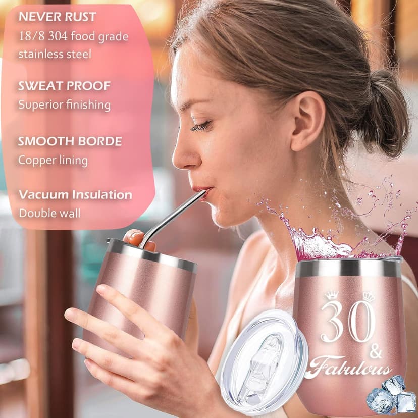 30th Birthday Gifts For Women, Happy 30 Year Old Birthday Basket Gifts Box for Her Women Friends Female Mom Wife Daughter Sister Girlfriend Coworker Bestie Birthday Unique