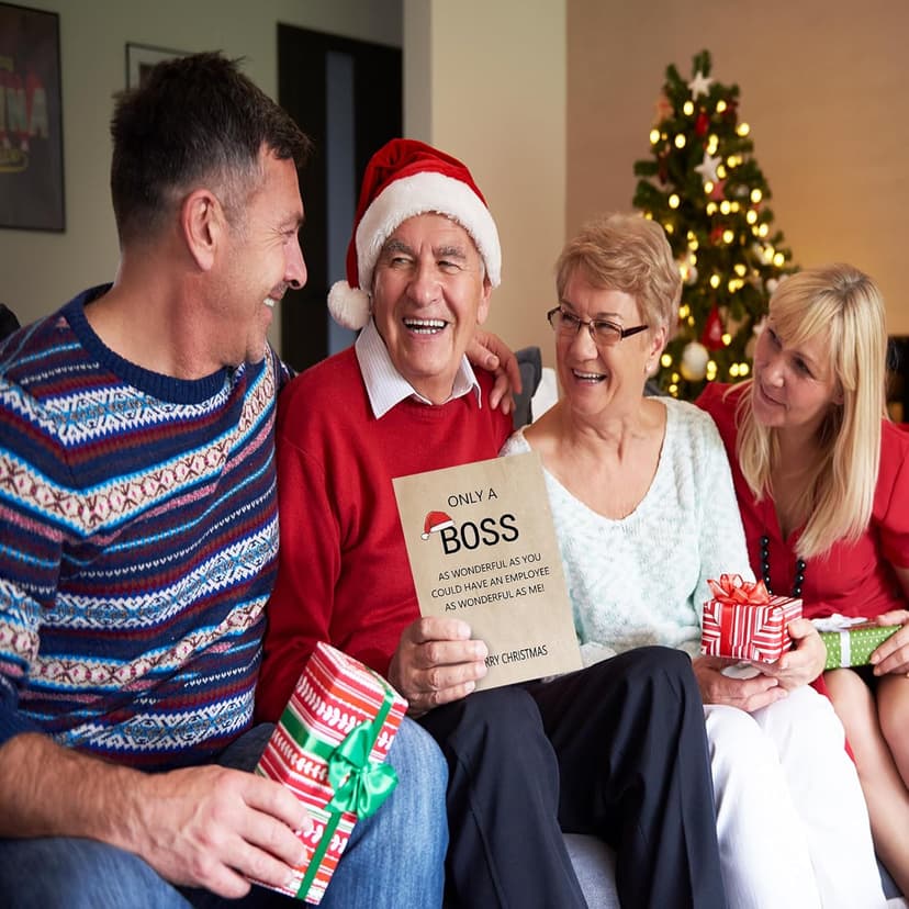 Ziwenhu Happy Christmas Card for Boss from Group, Merry Christmas Holiday Card, Boss Gifts for Women Men, Gift for Lady, Xmas Cards Gift Ideas for Female Male…