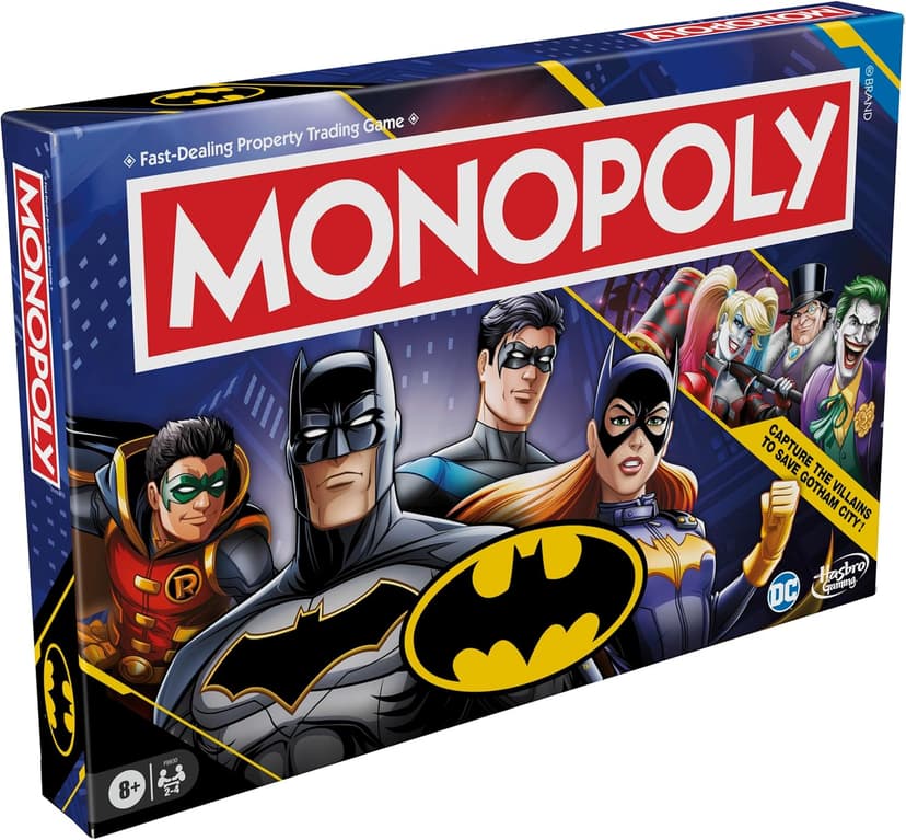 Monopoly Batman Edition Board Game | Monopoly Game for Batman Fans | Ages 8 and Up | 2 to 4 Players | Family Games | Strategy Games for Kids and Adults (Amazon Exclusive)
