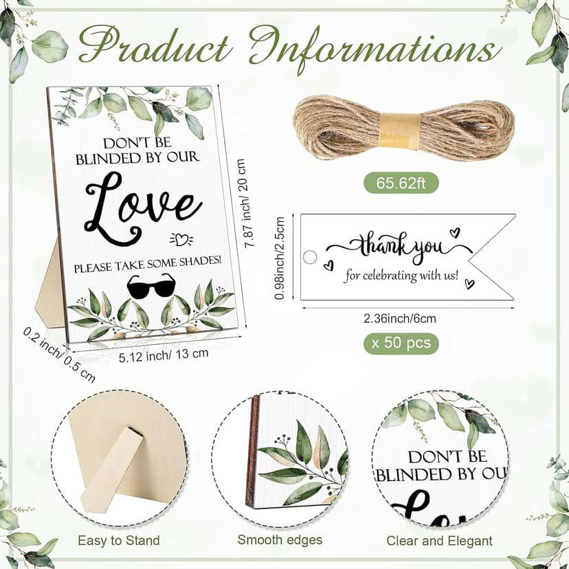 Kanayu Wedding Favors for Guests Wedding Party Sunglasses Gifts Wooden Love Sign Decoration Black Mr Mrs Glasses Bulk