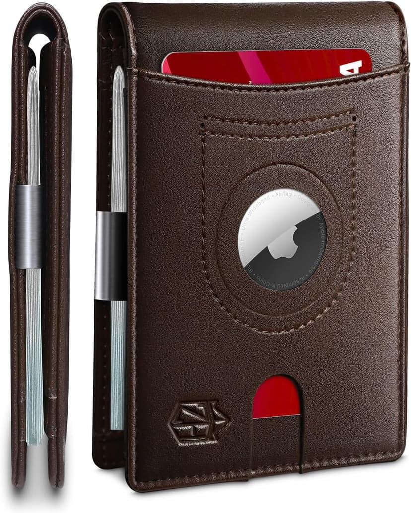 Zitahli Men's Wallets Airtag Holder Slim Rfid Leather with Gift Box