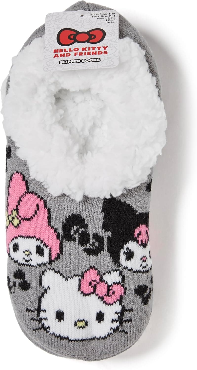 Hello Kitty womens and Friends Teddy Fur Slipper Socks