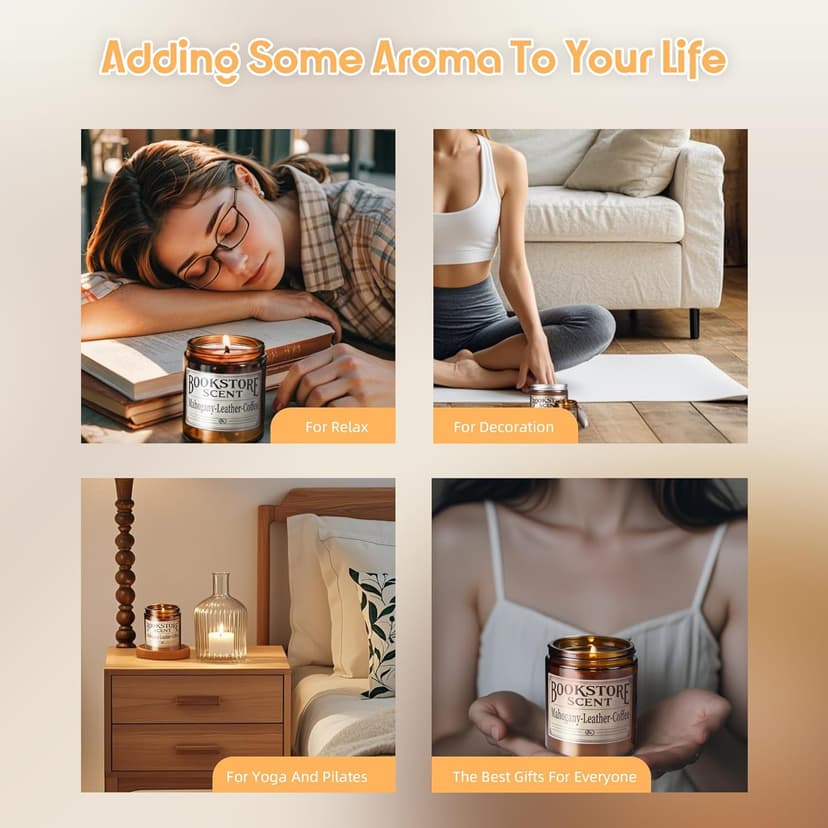 Book Lover Candle, Inspired Gift Ideas for Readers, Birthday, Book Themed Reading Gifts for Women, Bookworm, Librarian, Men