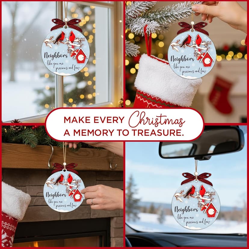 Neighbors Like You are Precious and Few - 2 Layer Good Neighbor Christmas Ornament - Wooden Next Door Neighbors Ornament - Awesome Neighbor for Next Door Friends