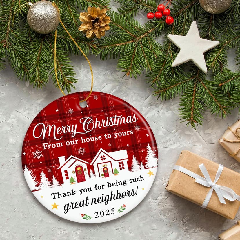 ZAGKOO Neighbor Christmas Ornaments 2025 - Best Christmas Neighbors Gift Ideas, Great Gifts for Next Door Neighbor - Friendship Gifts for Neighbors, Women, Men - Ceramic Keepsake 2025