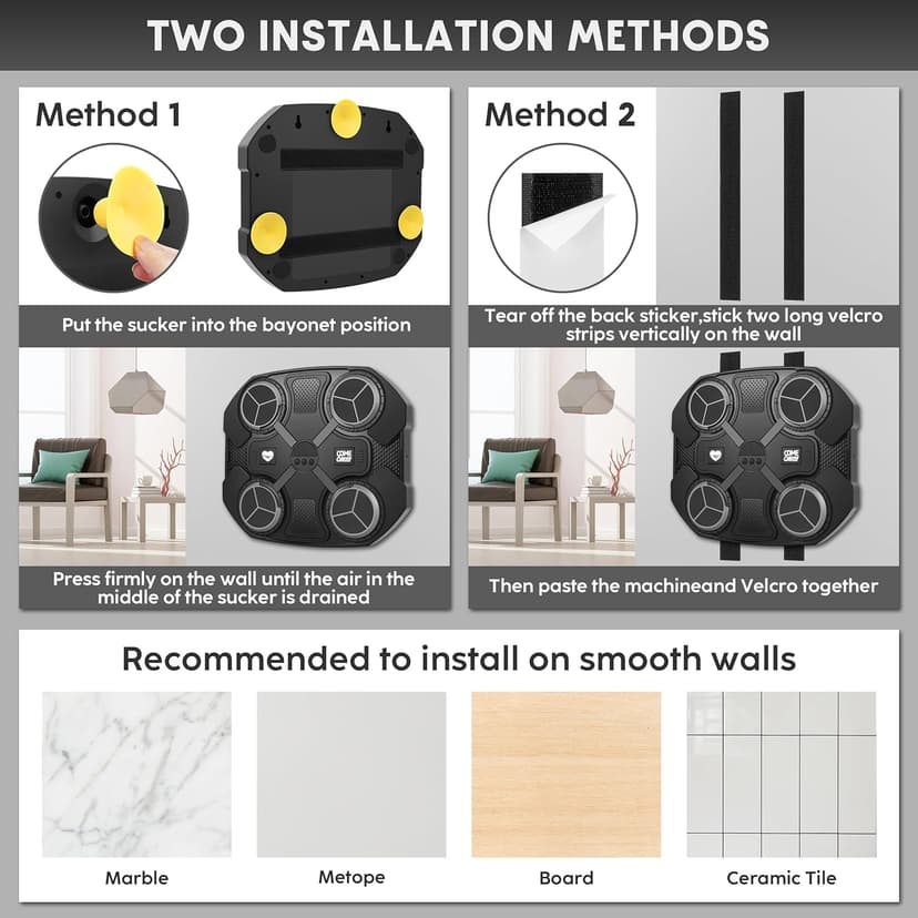 Music Boxing Machine Sport Toys for Kids and Adults,Wall Mounted Bluetooth Smart Punching Target,Training Pad Toy with Boxing Glove,Ideas Toys for Boys Girls Kids 3 4 5 6 7 8 9 10 11 12+ Years Old