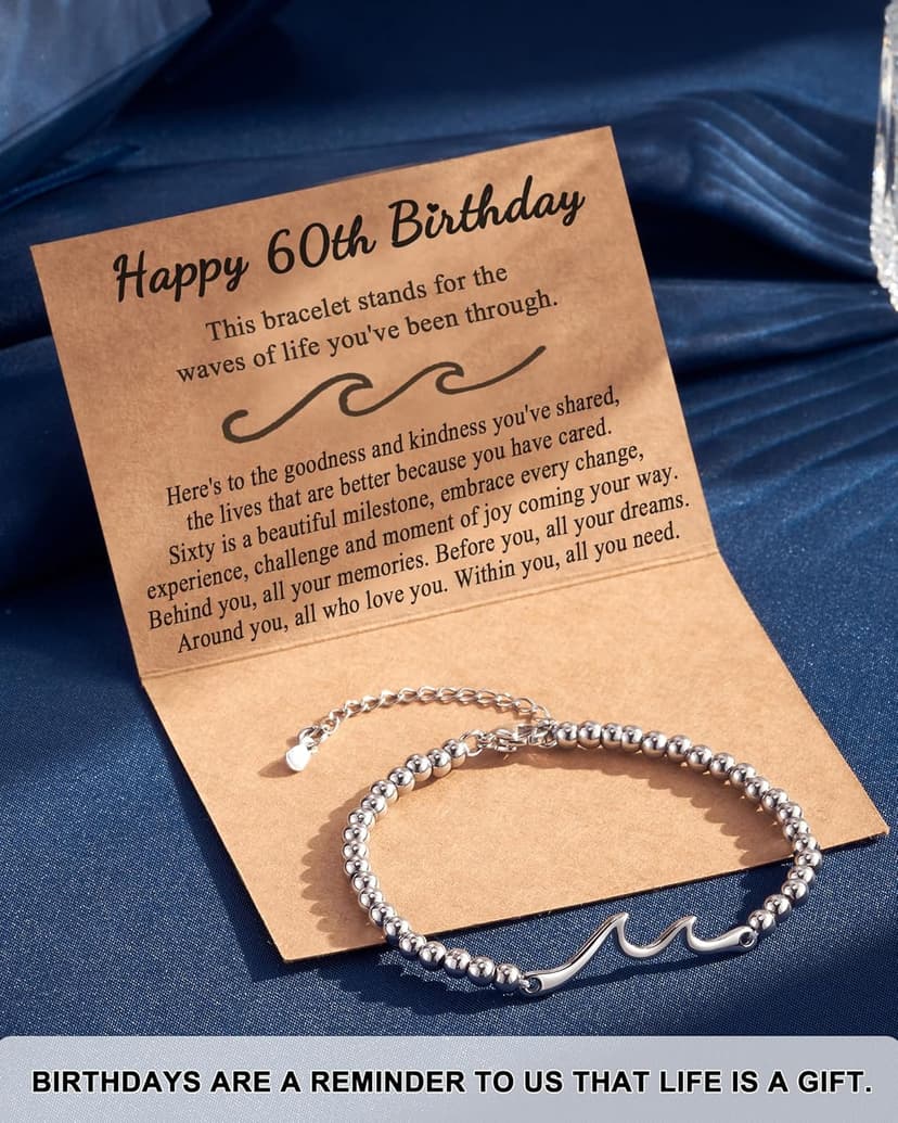 Tarsus Birthday Gifts for Women, Through The Waves of Life, Birthday Bracelet for Women Friend Sister Daughter Mom Grandma...