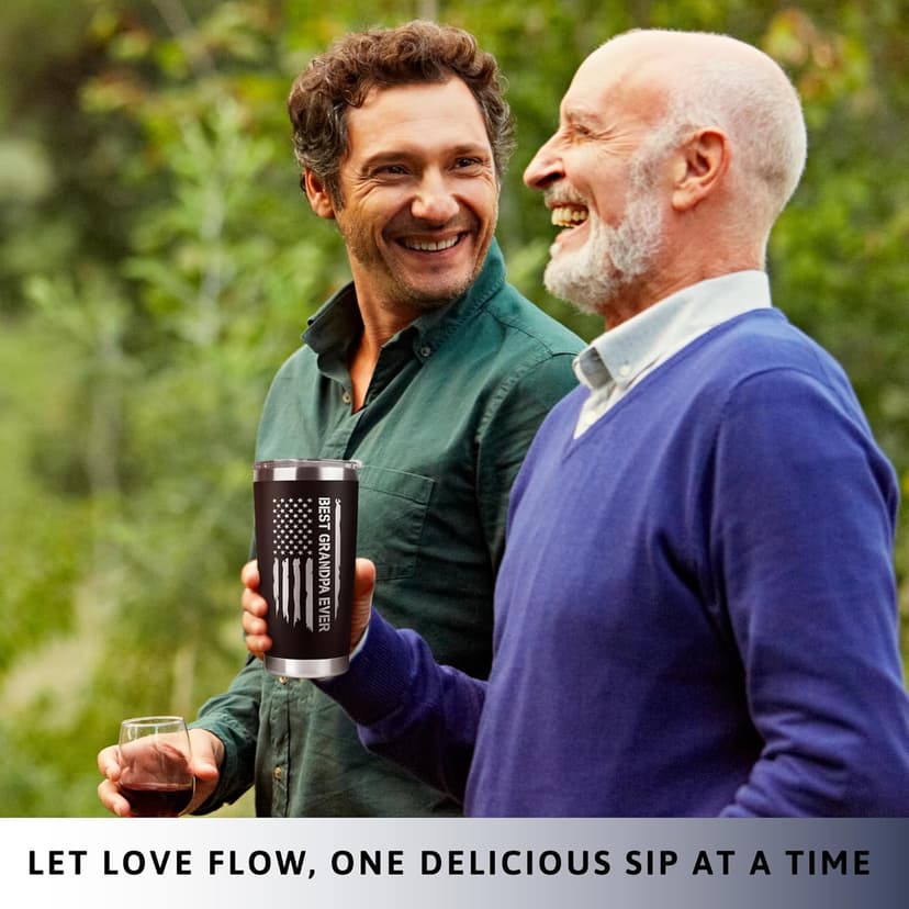 Grandpa Gifts - Grandpa Birthday Gifts from Grandchildren - Fathers Day Gift, Birthday Christmas for Grandfather - Grandfather Gift Ideas from Granddaughter, Grandson - 20 Oz Black Tumbler