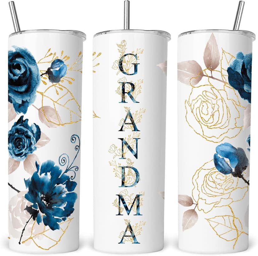 Gifts for Grandma- Best Grandma Stainless Steel Tumbler- Cute Grandma's Mother's Day Birthday Christmas Gifts- Gift for Grammy, Grandmothers, Grandmom from Grandchild Grandson Granddaughter