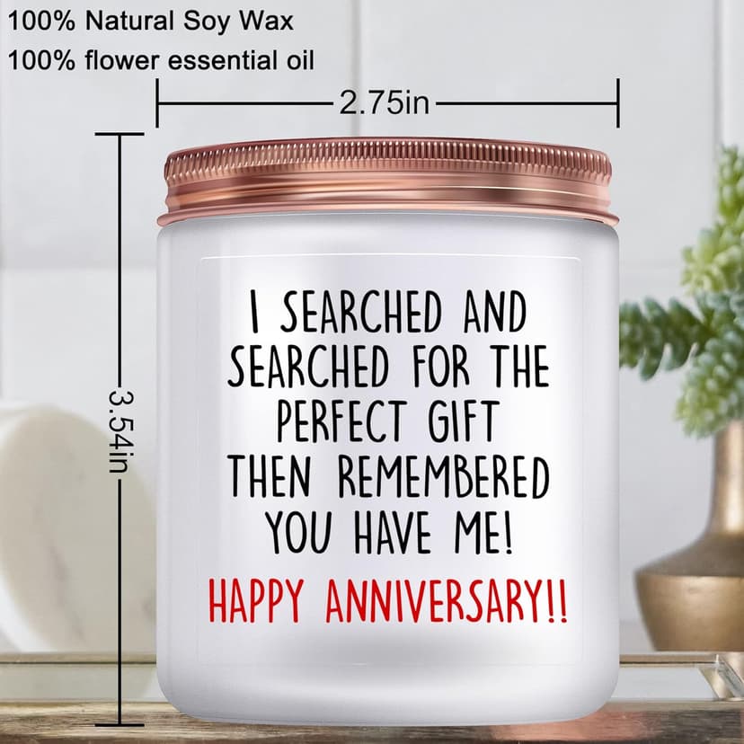 Happy Anniversary Candles Gifts for Her Him Couple- 1, 2, 5, One Year Anniversary Romantic Gifts for Wife Husband Girlfriend Boyfriend