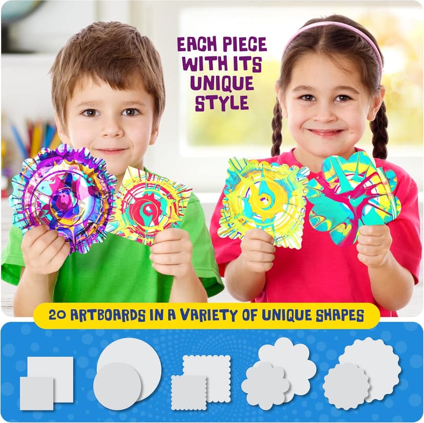 Dan&Darci Paint Spin Art Machine Kit for Kids - Arts & Crafts for Boys & Girls Ages - Art Craft Set Gifts for 6-9 Year Old Boy, Girl - Painting Spinner Toys - Birthday Gift Ideas for Ages 6-12 Years