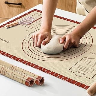 26x16 Inch Extra Thick Silicone Baking Mat with Measurements, Non-slip and Reusable - For Cookies, Bread, Pastry