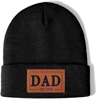 Men Gifts Worlds Best Dad Uncle Husband Leather Beanie Hat from Daughter Niece Christmas Stocking Stuffers Birthday Gifts