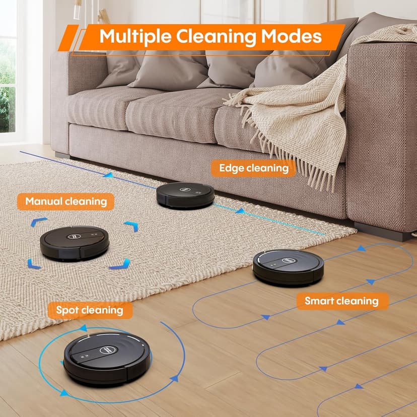 Robot Vacuum and Mop, 3-in-1 Robot Vacuum Cleaner, 4000Pa Powerful Suction, 2.87" Ultra Slim, with Wi-Fi/App/Alexa, Smart Navigation, Perfect for Pet Hair, Hard Floors and Low-Pile Carpets