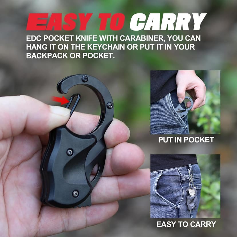 ZAVIT Gifts for Men Brother, Small Pocket Knife for Men, Christmas Stocking Stuffers, Self Defense Keychain, Box Cutter EDC Gadgets for Husband Him, Unique Gifts ldea for Camping Fishing Hiking