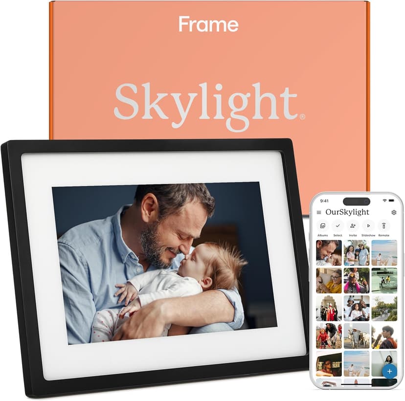 Skylight Frame – WiFi Digital Picture Frame Customer Support, Touch Screen Digital Photo Frame with Easy Setup, Photo Gifts for Parents and Grandparents - 10 Inch Black