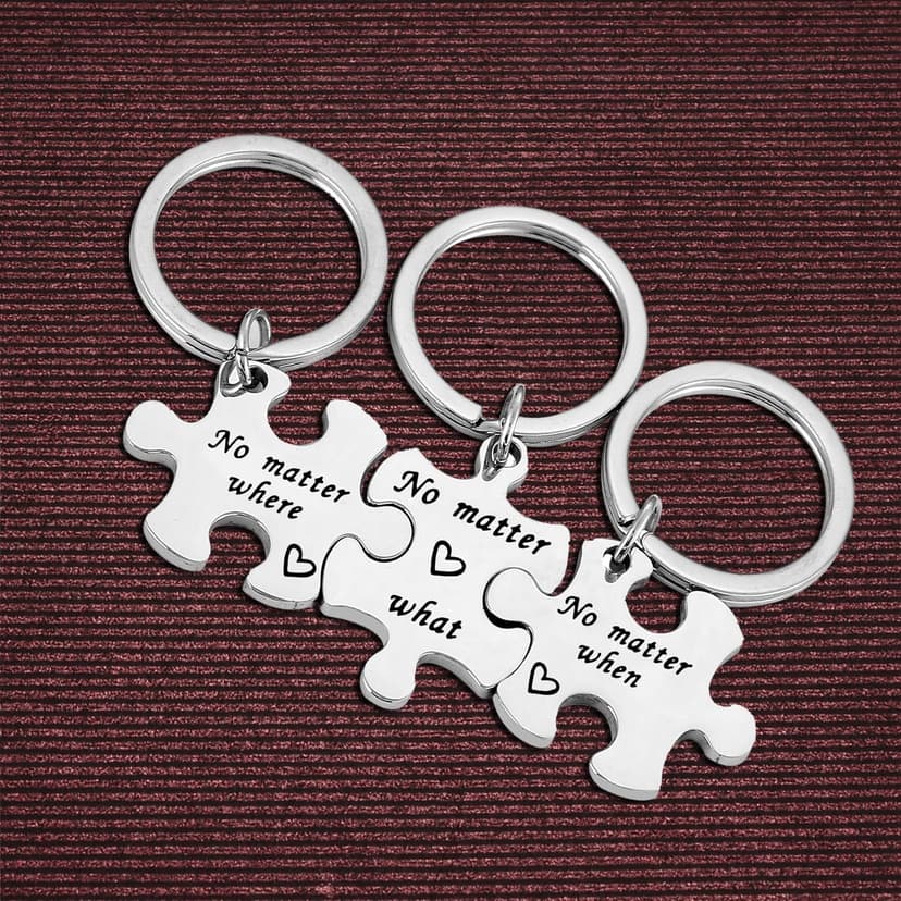 Nfyxcaz 3 Sets Long Distance Relationship Keychain Gifts for Couple, Sister, Graduation