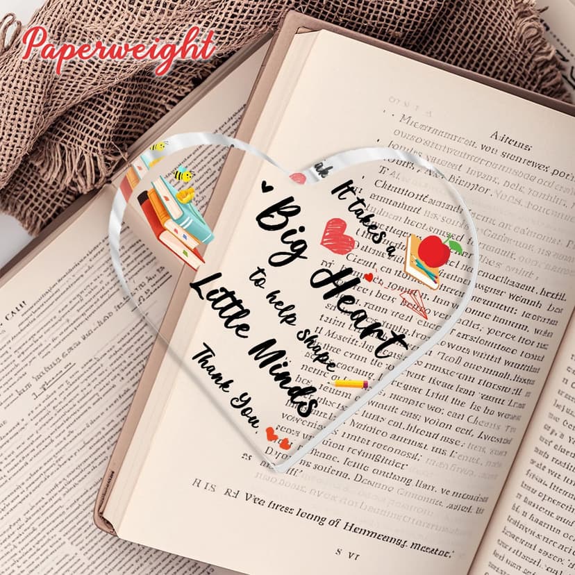 Teacher Valentine Gift, Valentines Day Gifts for Teachers - Acrylic Heart Shape Teachers Plaque 4×4 in, Teacher Retirement Gifts for Women Men, End of Year Thank You Teacher Keepsake