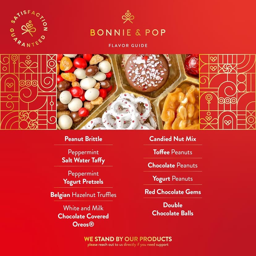 BONNIE AND POP Christmas Gift Basket - Holiday Gifts Prime Delivery - Chocolate & Nut Gift Box, Assortment Tray - Birthday, Sympathy, Get Well, Men, Women & Families