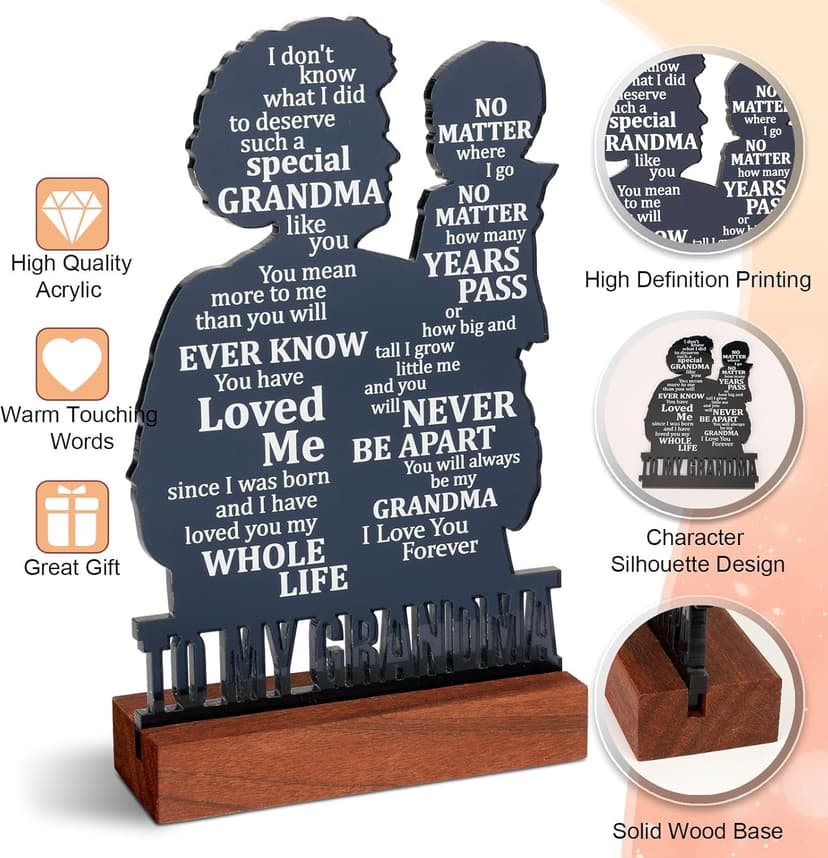 Christmas Gifts for Grandma, Valentines Day Gift for Grandma, Grandma Gifts from Grandson, Birthday Gifts for Grandma from Grandson, Mother's Day Gifts for Grandma, Best Grandma Gifts