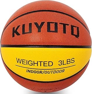 KUYOTQ 3LBS/3.3LBS/2.2LBS/ 29.5/28.5" Weighted Basketball Composite Indoor Outdoor Heavy Trainer Basketball for Improving Ball Handling Dribbling Passing and Rebounding Skill (deflated, Size 7/6)