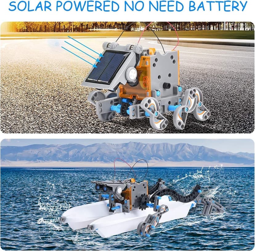 Toys for Ages 8-13,12 in 1 Stem Project Solar Robot Toy for 10 Years Old Autism Boy,Science Kits for Kids Age 8-14,Building Gear Toy Christmas Birthday Gift Idea for Boy Age 8 9 10 11 12 13 14