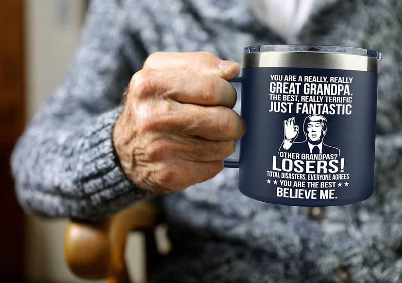 Gifts for Grandpa from Granddaughter, Grandson, Grandchild on Christmas- Grandpa gifts for Christmas - Grandparents Gifts - Birthday Gifts for grandpa -14oz Stainless Steel Mug - Insulated