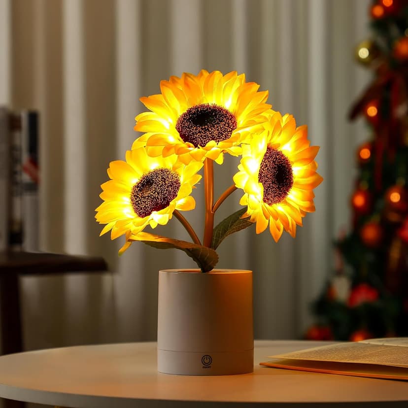 Sunflower Flower Lamp Gifts for Women, Birthday Christmas Ideal Gifts for Women Mom Granddaughter Girlfriend Friend Wife Anniversary Birthday, Bedroom Bar Coffee Shop Sunflower Night Light Lamp Decor