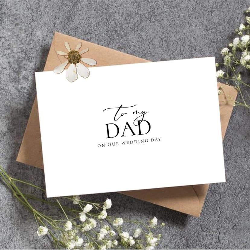Set of 2 Wedding Day Card for Parents, To My Dad and Mom On Our Wedding Day, Parents Of The Bride/Groom Gifts. (Dad/Mom A)
