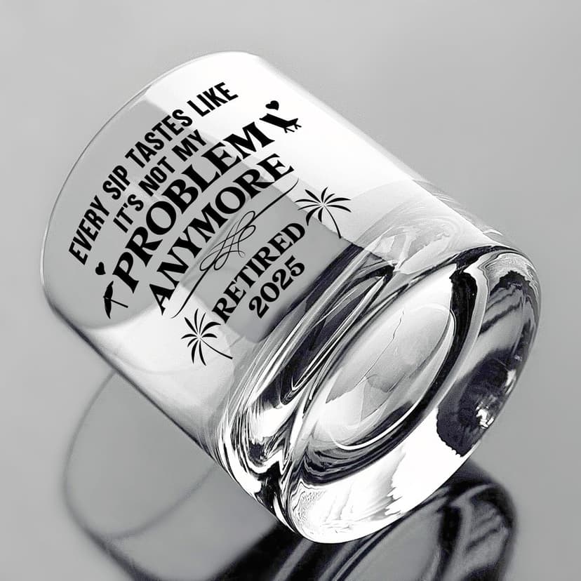 NewEleven First Christmas Retirement Gifts For Men 2025 - Coworker Leaving, Goodbye Gift, Farewell Gifts For Coworkers, Friends, Dad, Grandpa - Retirement Gift From Friend, Colleague - Whiskey Glass