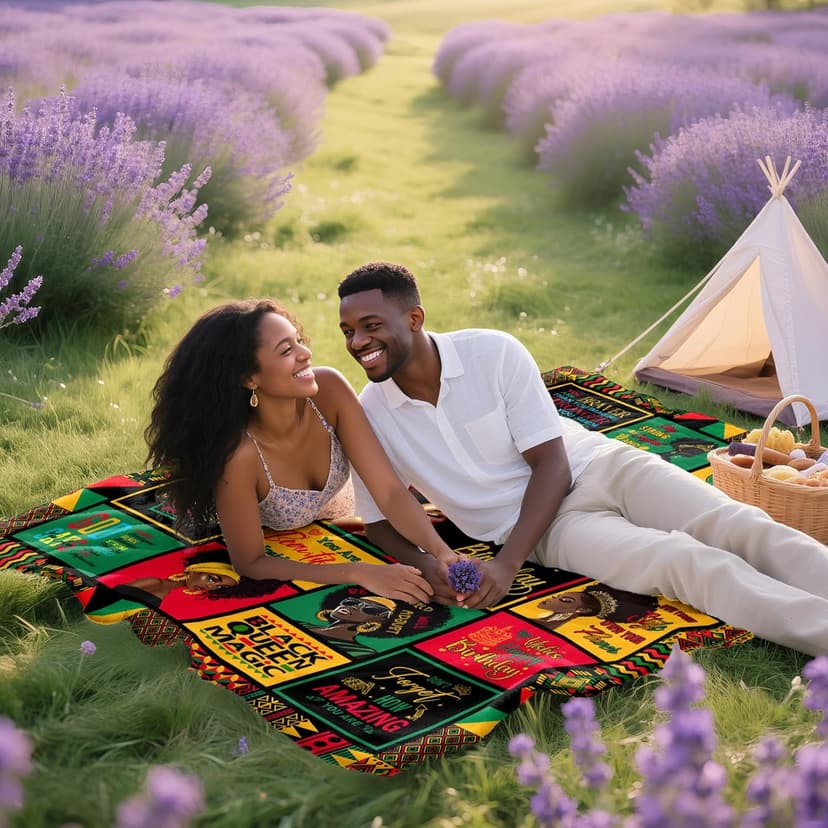 African American Birthday Gifts for Women, Birthday Black Lady Women Girl Positive Blanket 60"X50", Encouragement Inspirational Birthday Gifts, Afro Gifts Idea for Best Friend Healing Birthday Gifts