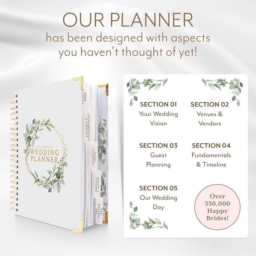 Your Perfect Day Wedding Planner Book and Organizer - Wedding Planner Book - Bridal Planning Binder with Countdown Calendar - Bride Gifts - (FLORAL)