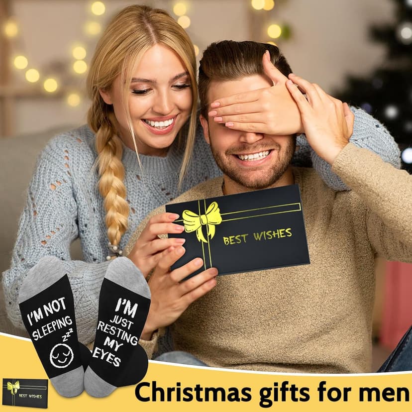 Dealswin Birthday Gifts for Men Dad Fathers Him Husband, I'm Not Sleeping I'm Just Resting My Eyes Socks