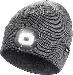 Etsfmoa Unisex Beanie with The Light Gifts for Men Dad Father USB Rechargeable Caps