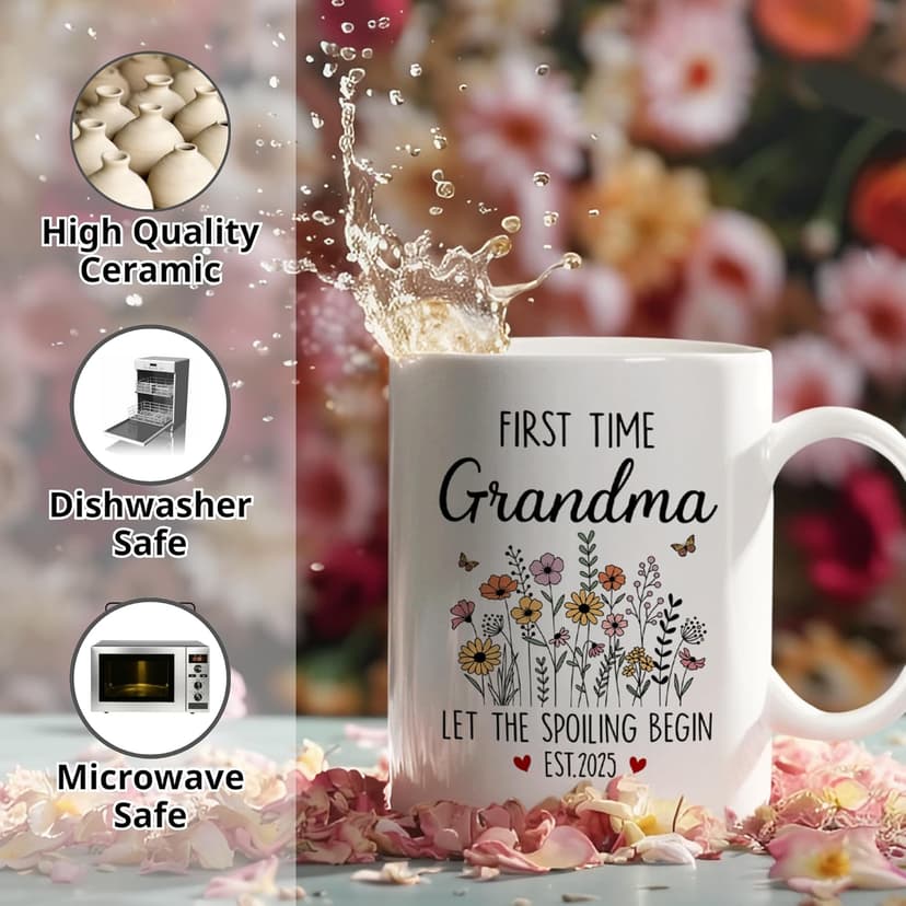 First Time Grandma Gifts, Promoted to Grandma Est 2025 Mug, Let the Spoiling Begin Cup, Soon To Be Grandmas Gift from Daughter, Pregnancy Announcement, Christmas or Grandmas To Be Mothers Day Gift