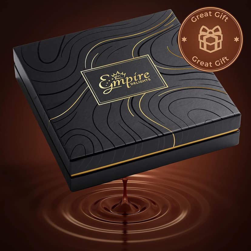 Chocolate Gift Box with Assorted Gourmet Chocolates - Food Gift Basket for Women and Men - Birthday, Thank You, Present idea for Him and Her