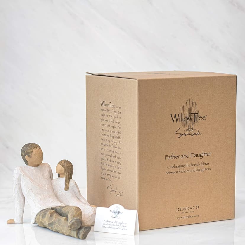 Willow Tree Father and Daughter, Celebrating Loving Bond Between Fathers and Daughters, Grandfathers and Granddaughters, Works Well in Family Groupings, Sculpted Hand-Painted Figure