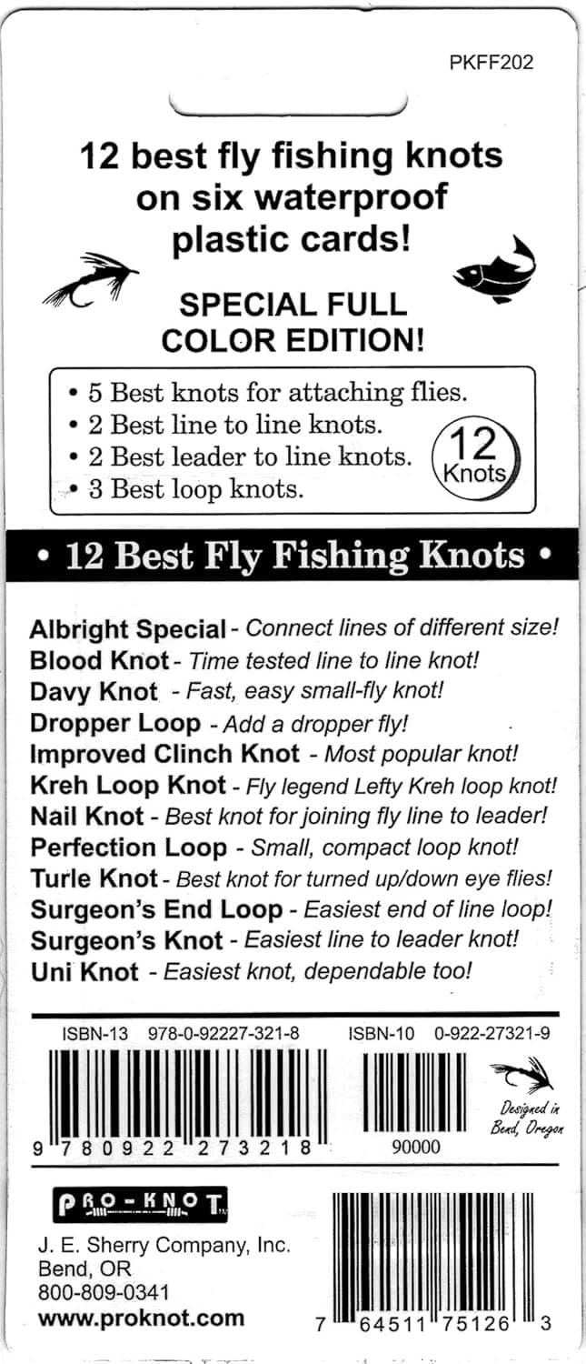 Pro-Knot Fly Fishing Knot Cards - Waterproof Knot Cards With 12 Best Fly Fishing Knots | Easy To Follow Knot Tying Instructions | Fly Fisherman Gift Idea