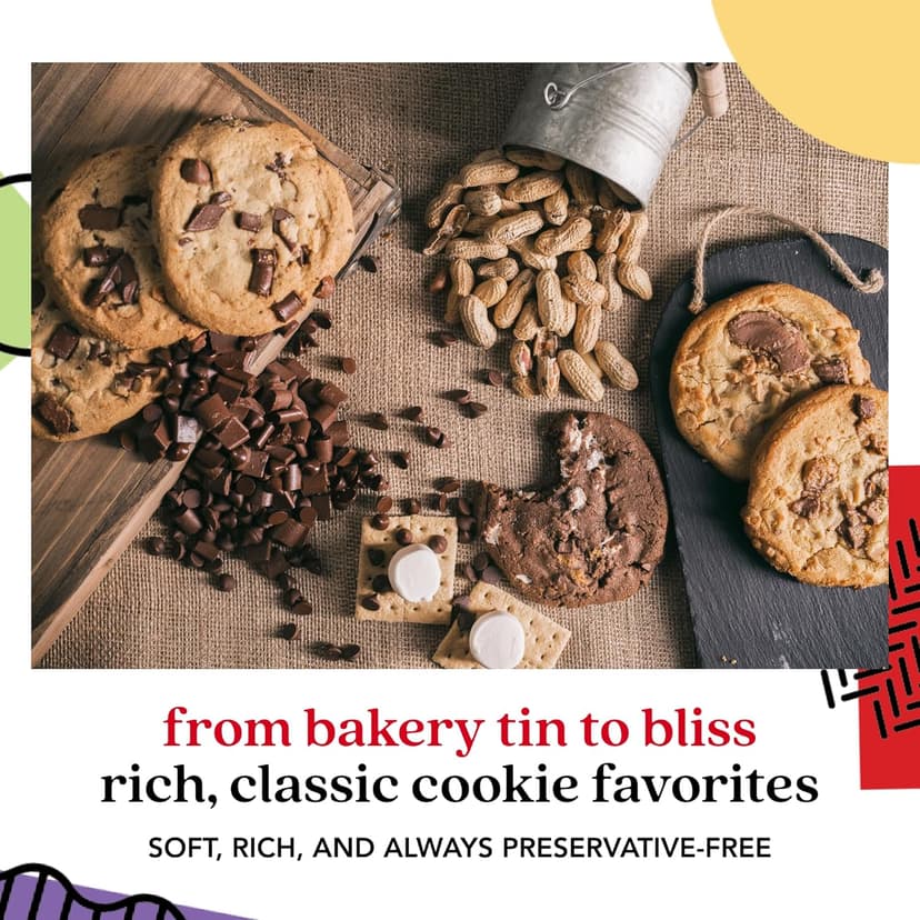 David's Cookies Assorted Fresh Baked Decadent Cookie Gift Tin – 2lb Basket with 8 Jumbo Cookies – Soft and Chewy Bakery-Style Dessert for Birthdays, Holidays, Thank You and Special Occasions