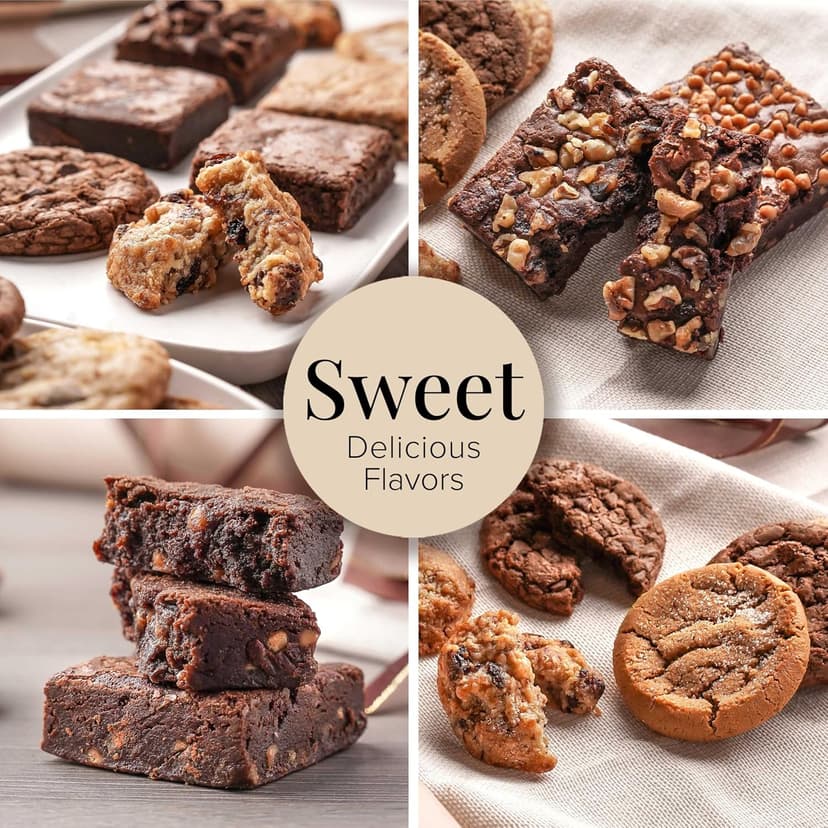 Broadway Basketeers Happy Birthday Gift Baskets for Prime Delivery Gourmet Cookie Gifts Box with Brownies, Individually Wrapped Edible Care Package for Men, Women, Husband, Wife, Mom, Dad, Families