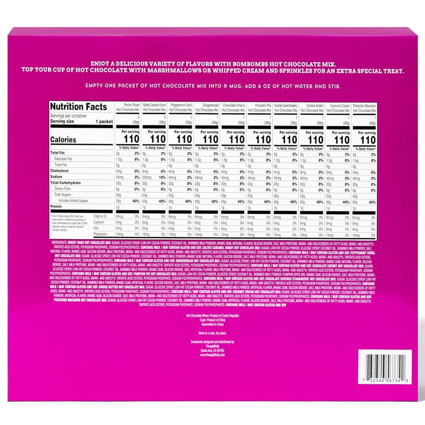 BomBombs, Hot Chocolate Mix Gift Set with Mini Cup Packaging, Dessert Flavors Include Rocky Road, Cookies Butter, Pumpkin Pie & More, Set of 12