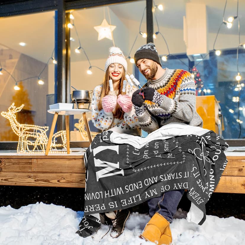 Anniversary Throw Gifts for Him, Gifts for Boyfriend Husband, Husband Boyfriend Blanket 50"X60", Men Birthday Gift Ideas, I Love You Present for Him Soft Throw Blanket