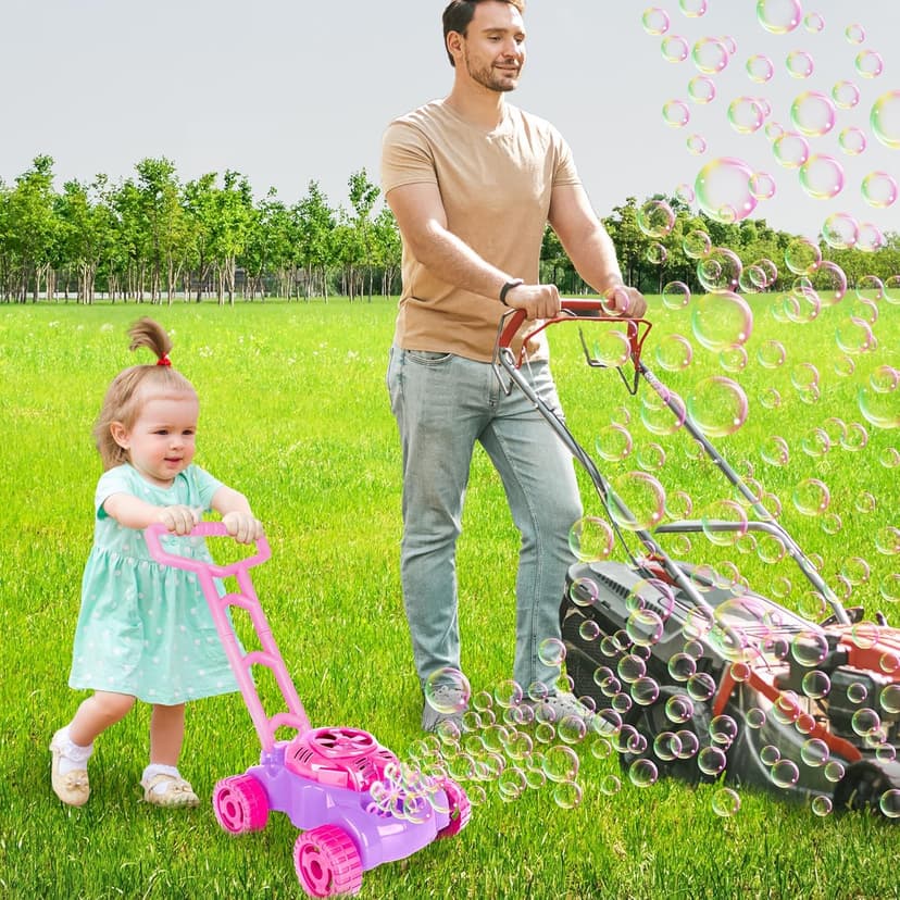 ArtCreativity Bubble Lawn Mower for Toddlers 1-3, Kids Bubble Machine for 1-Year-Old Girl Gifts, Summer Outdoor Push Gardening Toys for Kids Age 1 2 3+ Birthday Gifts for Preschool Girls