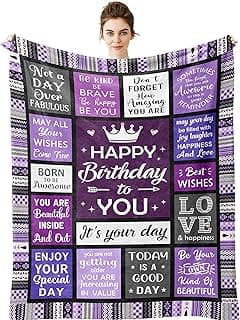 Yamco Birthday Gifts for Women - Happy Birthday for Woman Throw Blanket 60"x50" - Women's Birthday Gifts Unique - Cool Presents for Her Birthday - Female Bday Gift Ideas Friendship - Bday Decorations