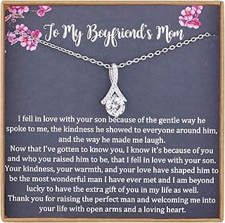 NOREGRET Gift to My Boyfriends Mom Necklace 925 Sterling Silver Necklace Gifts for Boyfriends Mom Mothers Day Gift Birthday Gifts